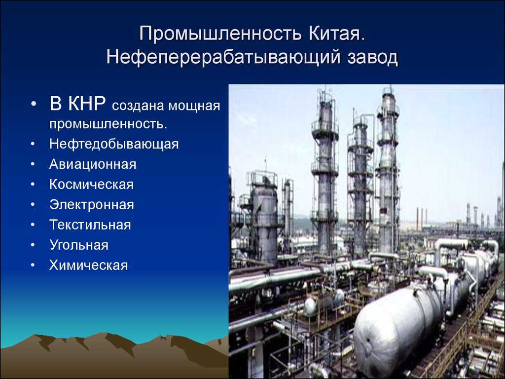 Отрасли промышленности центрального китая