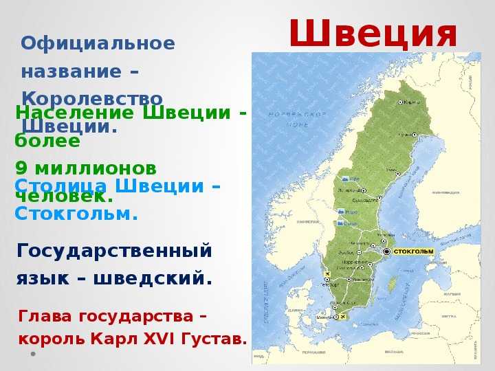 План характеристики страны швеция