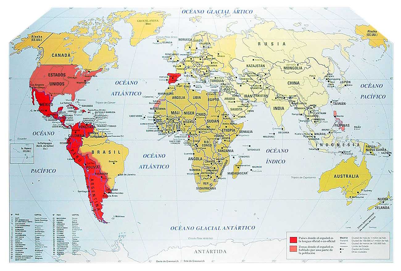 Océano atlántico y pacífico mapa