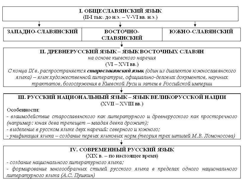 История развития современного языка